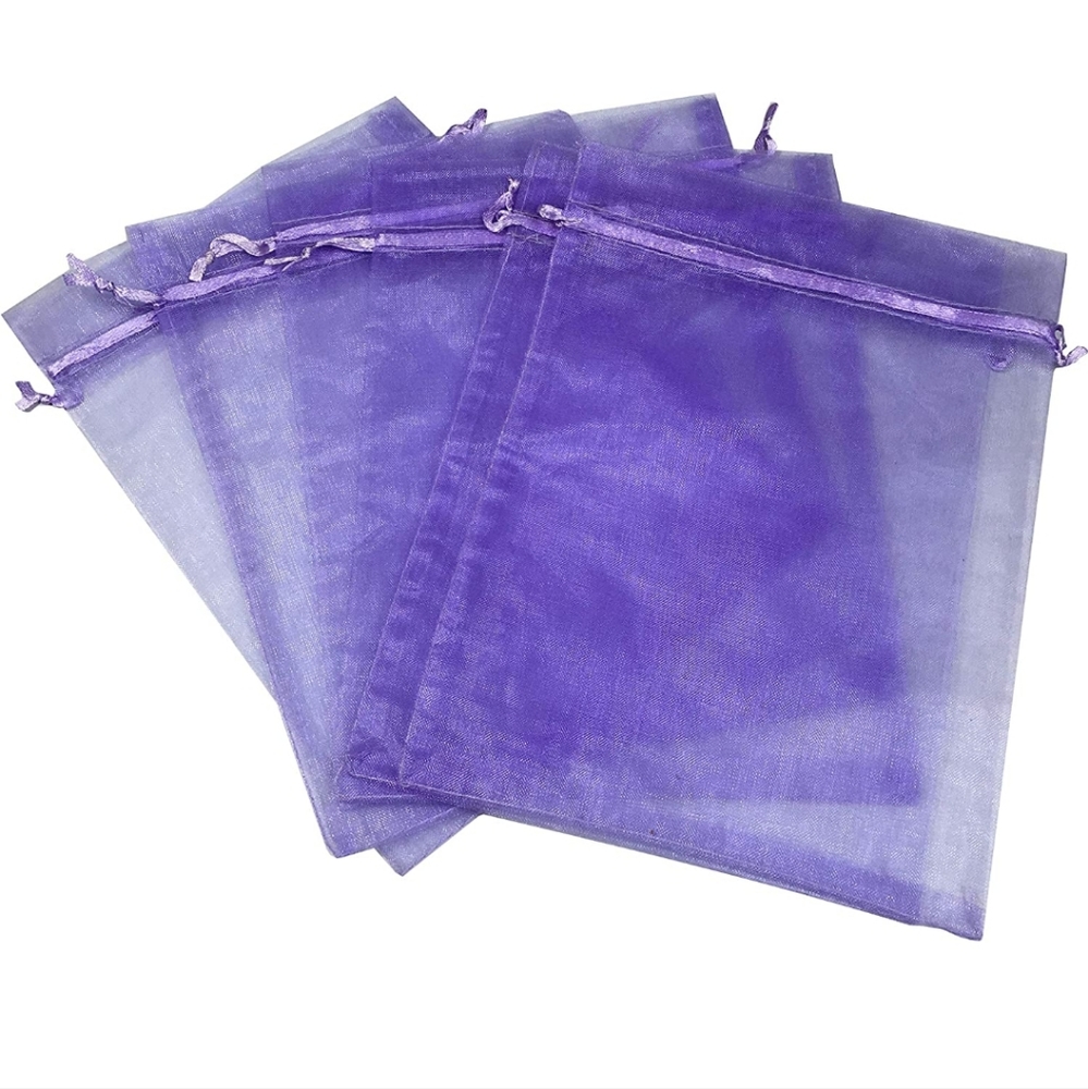 ✅️10 ct 12x16 Inches Light Purple Organza Gift Bags with Drawstring